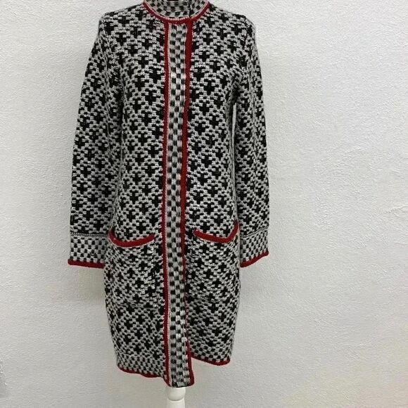 CHICO’S Mystic Checkered Mix Plaid Sweater Coat - Picture 3 of 13